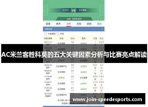 AC米兰客胜科莫的五大关键因素分析与比赛亮点解读