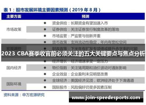 2023 CBA赛季收官前必须关注的五大关键要点与焦点分析